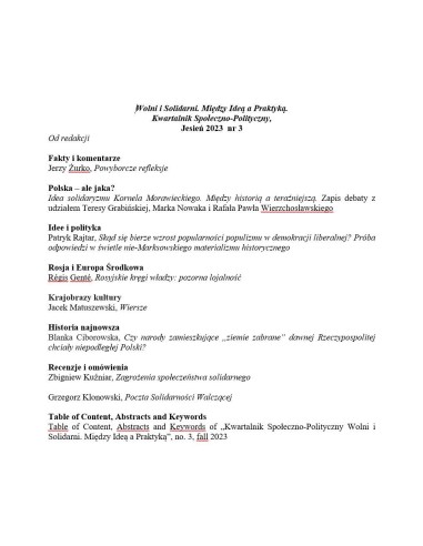 Wolni I Solidarni - Czasopismo Nr 3 Jesień 2023