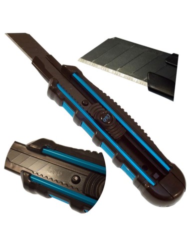 Nóż Łamany Wysuwany Do Tapet Z Ostrzem 18 Mm Sk-5 Aluminiowy + Rączka Tpr