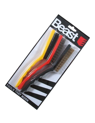 Zestaw Szczotek Drucianych Stal Mosiądz Nylon 85 Mm 3 Sztuki