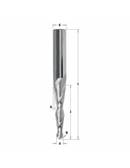 FREZ VHM D°0,8 I°25,4 L°76,2, S°6,35 R°0,4 A°6,2° Z3 FREZY KULISTO STOŻKOWE DO FREZOWANIA 2D/3D