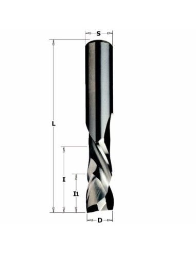 190.FREZ VHM D°05 I°022 L°060 S°05 RH, Z°1+1 I1°8 FREZY SPIRALNE WYKAŃCZAJĄCE POZYTYW I NEGATYW
