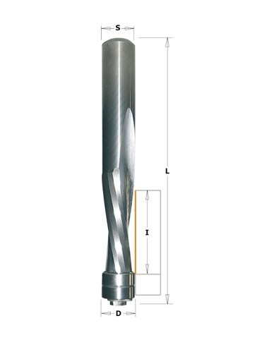 190.FREZ VHM D°12,7 I°50,8 L°114 S°12 RH, Z°2+2 + DOLNE ŁOŻYSKO FREZY SPIRALNE WYKAŃCZAJĄCE Z DOLNYM ŁOŻYSKIEM
