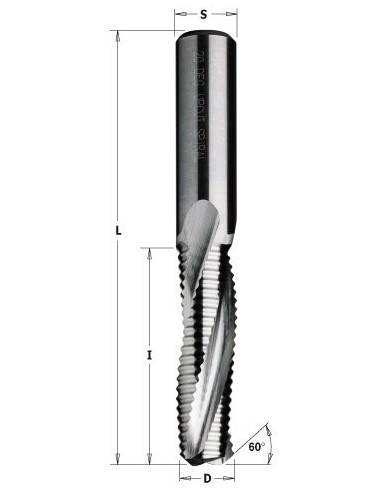 FREZ SPI. D°S°16 I°55 L°110, Z°3 OBR. ZGRUBNA FAZA 60 V-POINT FREZY SPIRALNE DO OTWORÓW POD WIZJER