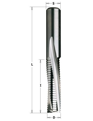 FREZ SPI. D°S°8 I°32 L°80, Z°3 OBR. ZGRUBNA DOWN CUT FREZY SPIRALNE ZGRUBNE Z3R NEGATYW