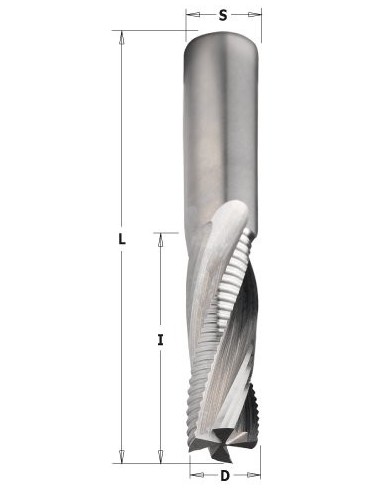 197.FREZ VHM D°12 I°042 L°090 S°12 RH, Z°2+2 FREZY SPIRALNE ZGRUBNO - WYKAŃCZAJĄCE Z2+2 POZYTYW