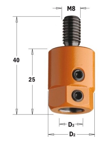 UCHWYT M8 D°19,5 D°10 RH, 301 OPRAWKI DO WIERTEŁ