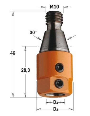 UCHWYT M10 FAZA 30 D°16 D°8 RH, GOMAD 303 OPRAWKI DO WIERTEŁ