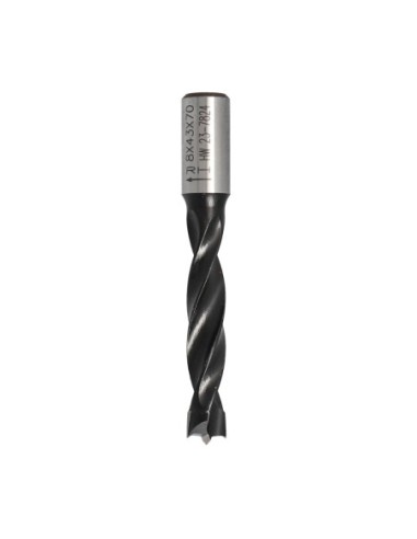 WIERTŁO HW NP D°8I°43 L°70, S°10X20 RH 309 WIERTŁA NIEPRZELOTOWE DŁUGIE S°10X20 4 SPIRALE