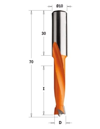 WIERTŁO NP HW D°8 I°35, L°70 S°10X30 LH 311 WIERTŁA NIEPRZELOTOWE DŁUGIE S°10X30 L°70
