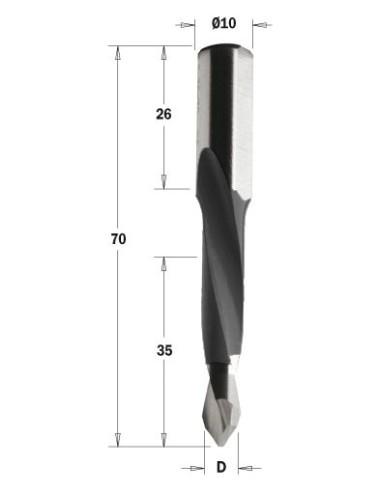 WIERTŁO P HW D°5 I°35 L°70, S°10X26 RH XTREME-HW 313 | 314.41 | 42 WIERTŁA PRZELOTOWE EXTREME