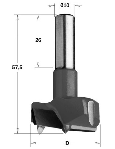 WIERTŁO PUSZKOWE HW, D°15 L°57,5 S°10X26 RH 317 WIERTŁA PUSZKOWE KRÓTKIE S°10X26 L°57,5