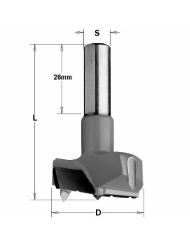 WIERTŁO PUSZKO HW+ ŁAM.WIÓR, D°35 L°57,5 S°10X26 RH 317C WIERTŁA PUSZKOWE KRÓTKIE S°10X26 L°57,5 Z ŁAMACZEM WIÓRA