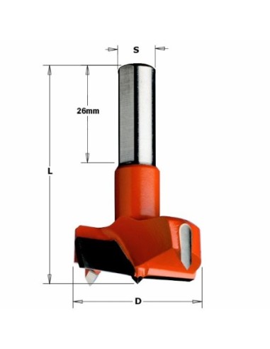 WIERTŁO PUSZKOWE HW, D°60 L°57,5 S°10X26 RL 317 WIERTŁA PUSZKOWE KRÓTKIE S°10X26 L°57,5