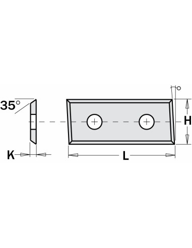 PŁYTKA HM- 28,3X12X1,5 MM MG06, 4-OSTRZ MG06 - FAZA 5 LH PŁYTKI WYMIENNE CZTEROOSTRZOWE - DWUOTWOROWE, SKOŚNE (32)