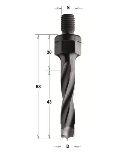 WIERTŁO NP GW-TRZPIEN HW D°5, I°43 LB°63 S°M10 RH 346 WIERTŁA Z GWINTEM M10