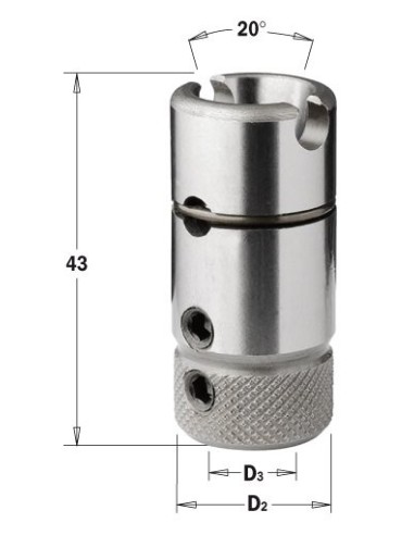 SZYBKOZŁĄCZKA D3°10 D2°20, L°43 RH+LH MORBIDELLI 360.201 OPRAWKI DO WIERTEŁ