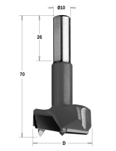 WIERTŁO PUSZKOWE HW, D°16 L°70 S°10X26 RH 369 | 370 WIERTŁA PUSZKOWE DŁUGIE S°10X26 L°70