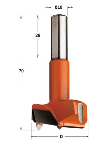 WIERTŁO PUSZKOWE HW, D°16 L°70 S°10X26 LH 369 | 370 WIERTŁA PUSZKOWE DŁUGIE S°10X26 L°70