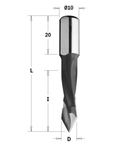 WIERTŁO P HM D°4X40, 10X20X70 RH 375 WIERTŁA PRZELOTOWE DŁUGIE S°10X20 L°70