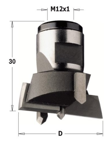 WIERTŁO PUSZK NA GW-TRZP HW, D°40 L°30 S°M12X1 RH 501 WYMIENNE NAKŁADKI WIERCĄCE