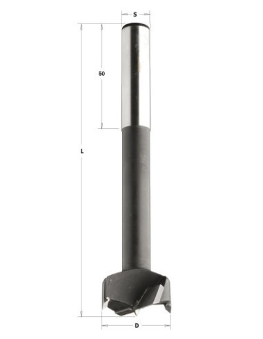 WIERTŁO PUSZKOWE HW RH, D°35 L°130 S°16 (UCHWYT CYLINDRYCZNY) 514 WIERTŁA PUSZKOWE DŁUGIE Z UCHWYTEM CYLINDRYCZNYM S°16 MM