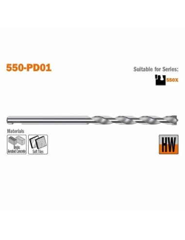 WIERTŁO HM D°7 L°125 MM CEGŁA,, BETON, WIERTŁA PROWADZĄCE I ADAPTORY XTREME FAST
