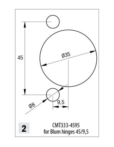 GŁOWICA (BLUM 45/9,5), PRZYRZĄD DO WIERCENIA POD ZAWIASY CMT333