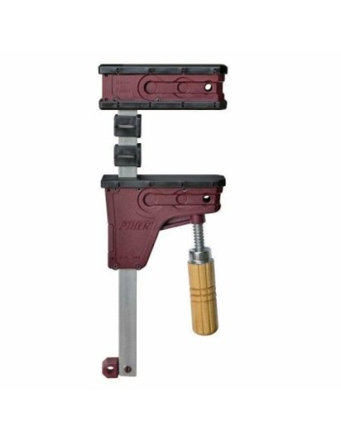 ŚCISK PEŁNOPOWIERZCHNIOWY PIHER PRL-15 C, MAX. SIŁA NACISKU 400 KG , RAMIĘ 8 CM, SZYNA 18X7MM, RĘKOJEŚĆ DREWNIANA ŚCISKI PEŁNOPO