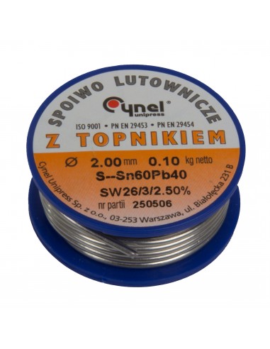 SPOIWO LUTOWNICZE LC60 FI=2,0MM, SZPULA 100G