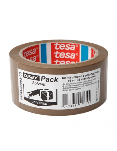TAŚMA PAKOWA SOLVENT 66M48MM, BRĄZOWA