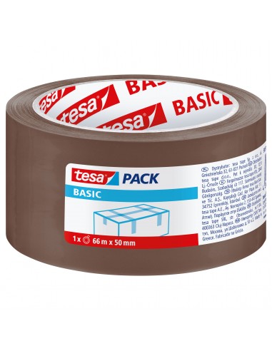 TAŚMA PAKOWA BASIC 66M50MM, BRĄZOWA