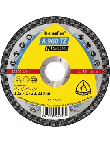 TARCZA DO CIĘCIAINOX,ST A960TZ 125*1,0*22.2 PŁ. SZT.1(PUD)