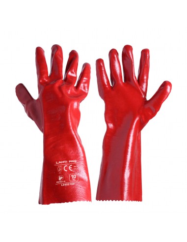 RĘKAWICE PVC DŁUGIE CZERW. L240210P, 12 PAR, 10, CE, LAHTI
