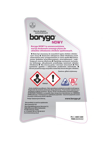 PŁYN CHŁODZĄCY BORYGO NOWY G11 5L